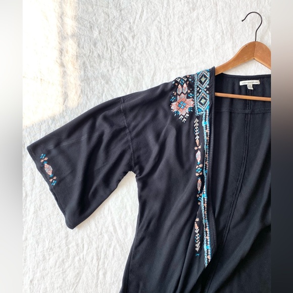 American Eagle Boho Embroidered Aztec Open Cardigan - Picture 6 of 13